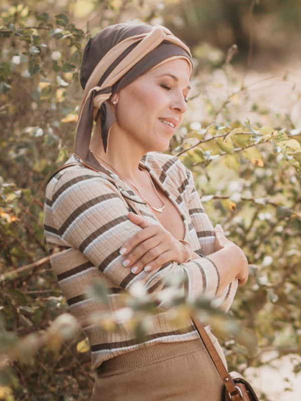 Felice Sjaal Mutsje Coco Bambu - chemo sjaaltje - alopecia hoofddoekje | Marron bruin