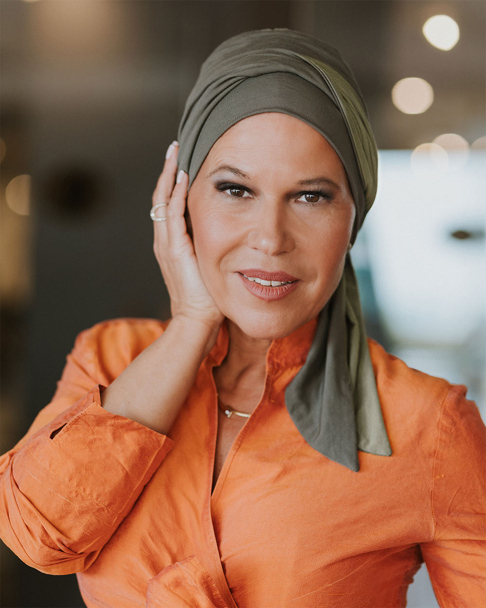 Felice Sjaal Mutsje Doris Bamboo Soft - chemo sjaaltje - alopecia hoofddoekje | olijfgroen