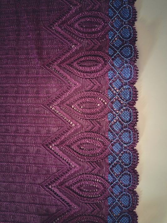 Stomaband kant | kleur paars blauw