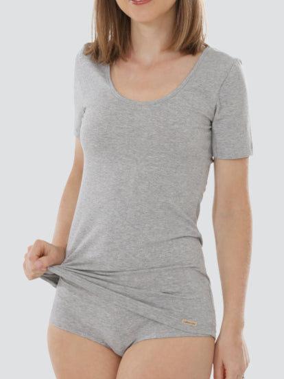 Comazo dames T-shirt biokatoen kleur grijs